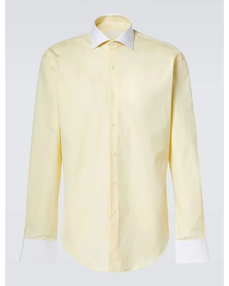 Prada Camicia Oxford in cotone Giallo