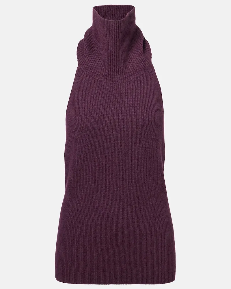 Lisa Yang Top Maddie in cashmere con schiena scoperta Marrone