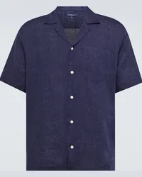 Frescobol Carioca Camicia Angelo in lino Blu