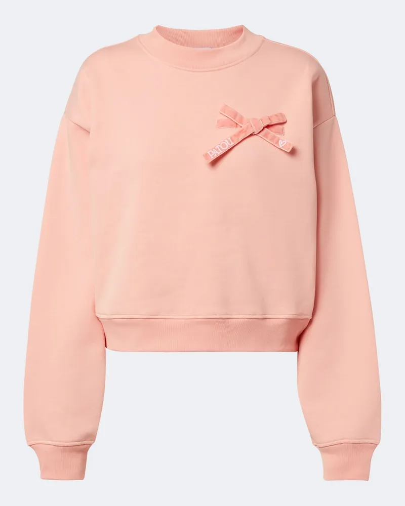 Patou Felpa in jersey di cotone con fiocco Rosa