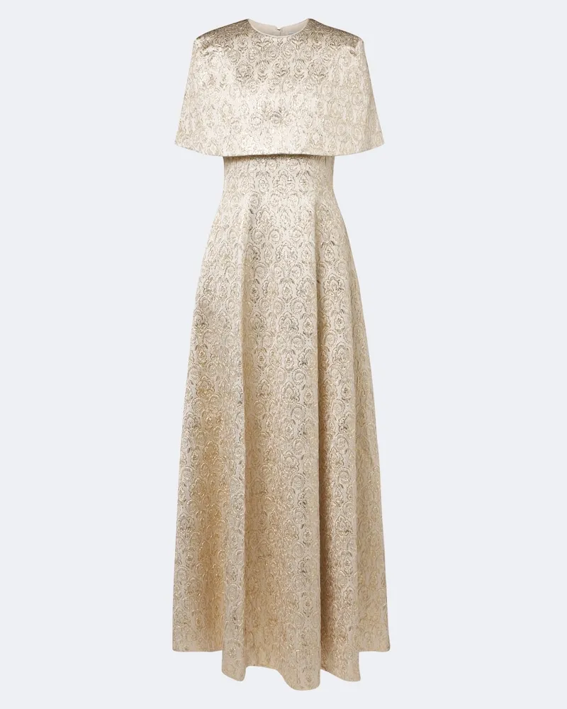 EMILIA WICKSTEAD Abito lungo Lucretia in jacquard Oro