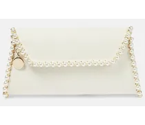 Stella McCartney Clutch Falabella con perle bijoux Beige