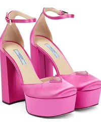 Prada Pumps in raso con plateau Rosa