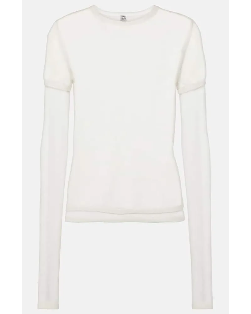Totême Top in jersey Bianco