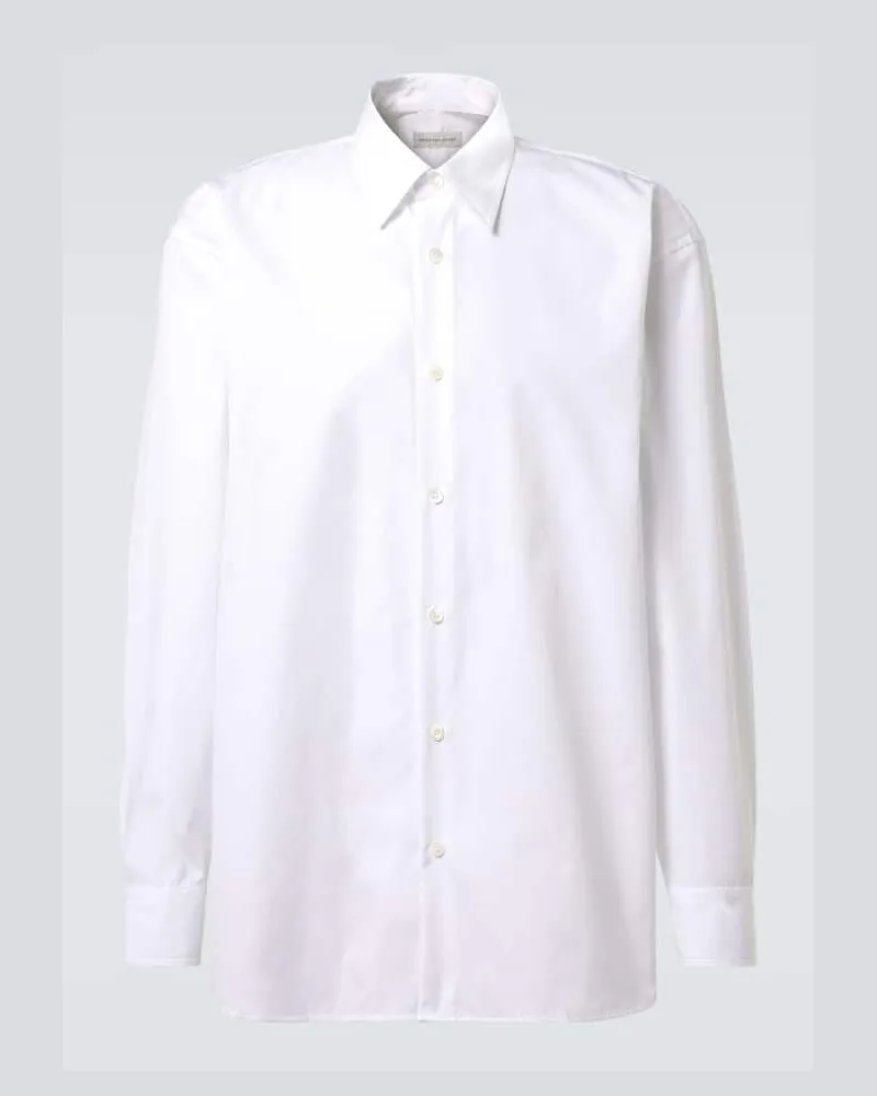 Dries van Noten Camicia in popeline di cotone Bianco