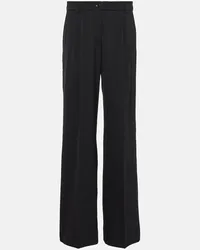 Dolce & Gabbana Pantaloni in misto lana a gamba larga Nero