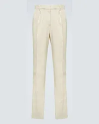 Saint Laurent Pantaloni da smoking in seta Bianco