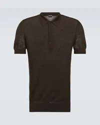 Tom Ford Polo in seta e cotone Nero