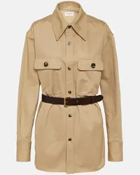 Saint Laurent Camicia in drill di cotone Beige