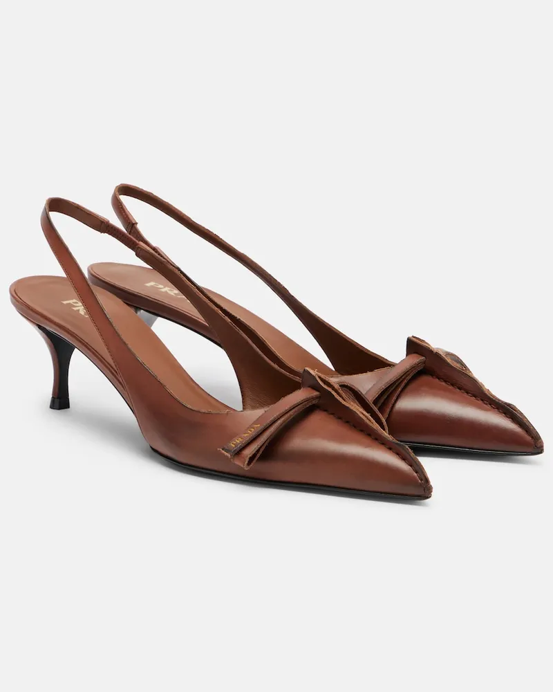 Prada Pumps slingback in pelle Marrone