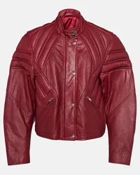 Isabel Marant Giacca biker imbottita in pelle Rosa