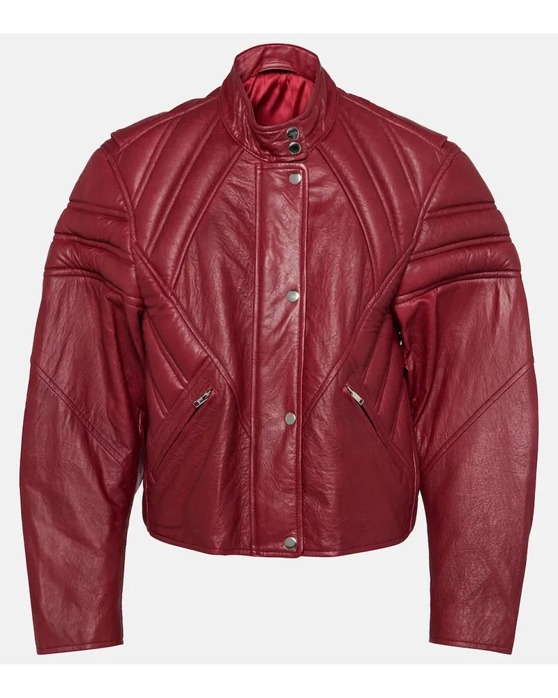 Isabel Marant Giacca biker imbottita in pelle Rosa