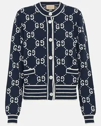 Gucci Cardigan in jacquard di misto cotone GG Multicolore