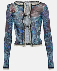 Jean Paul Gaultier Cardigan Papillon in mesh con stampa Multicolore