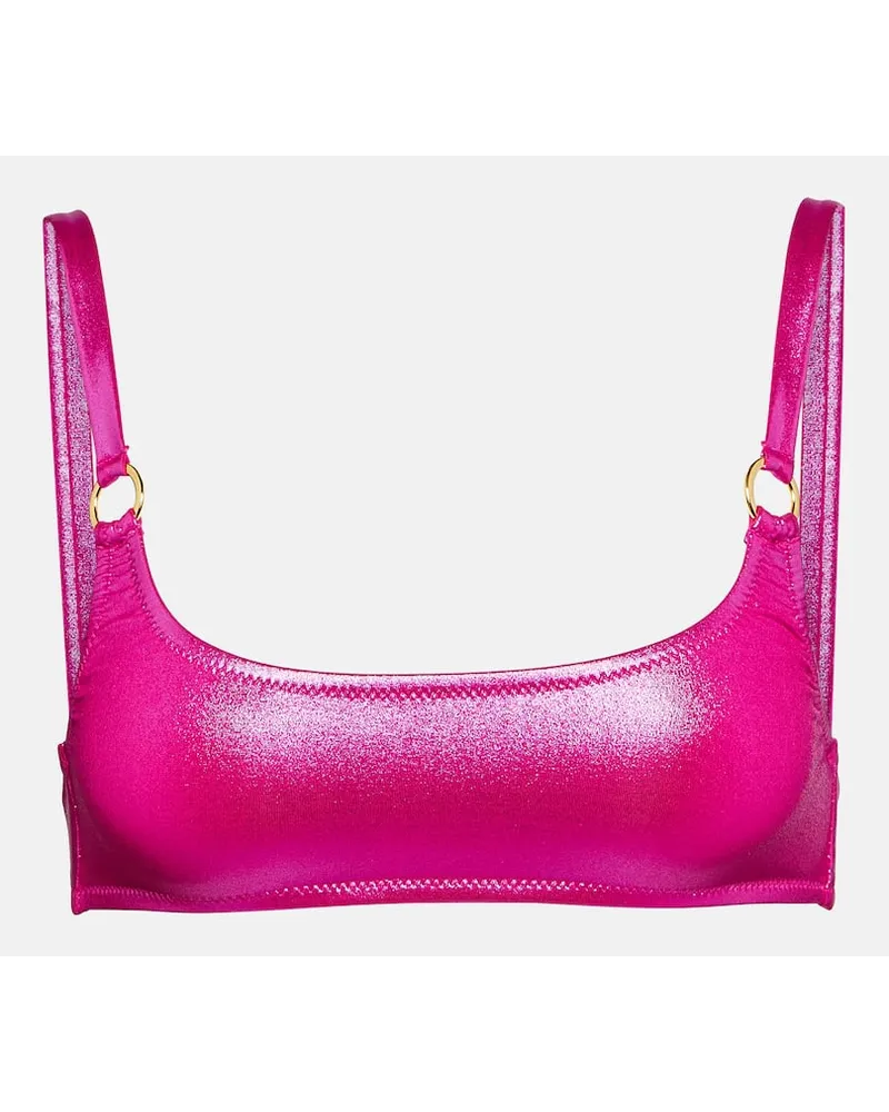 Melissa Odabash Top bikini Bari metallizzato Rosa