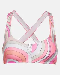 Emilio Pucci Top bikini Iride con stampa Rosa