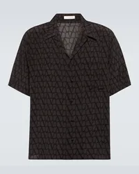 Valentino Garavani Camicia Toile Iconographe in seta Nero