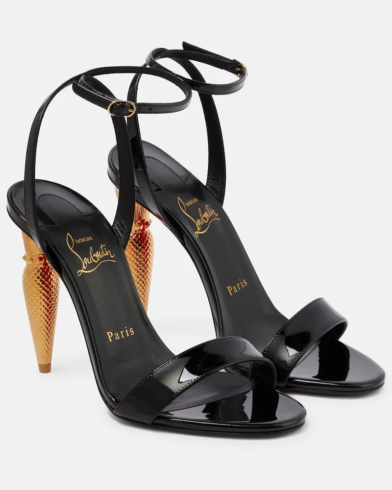 Christian Louboutin Sandali Lipqueen 100 in vernice Nero