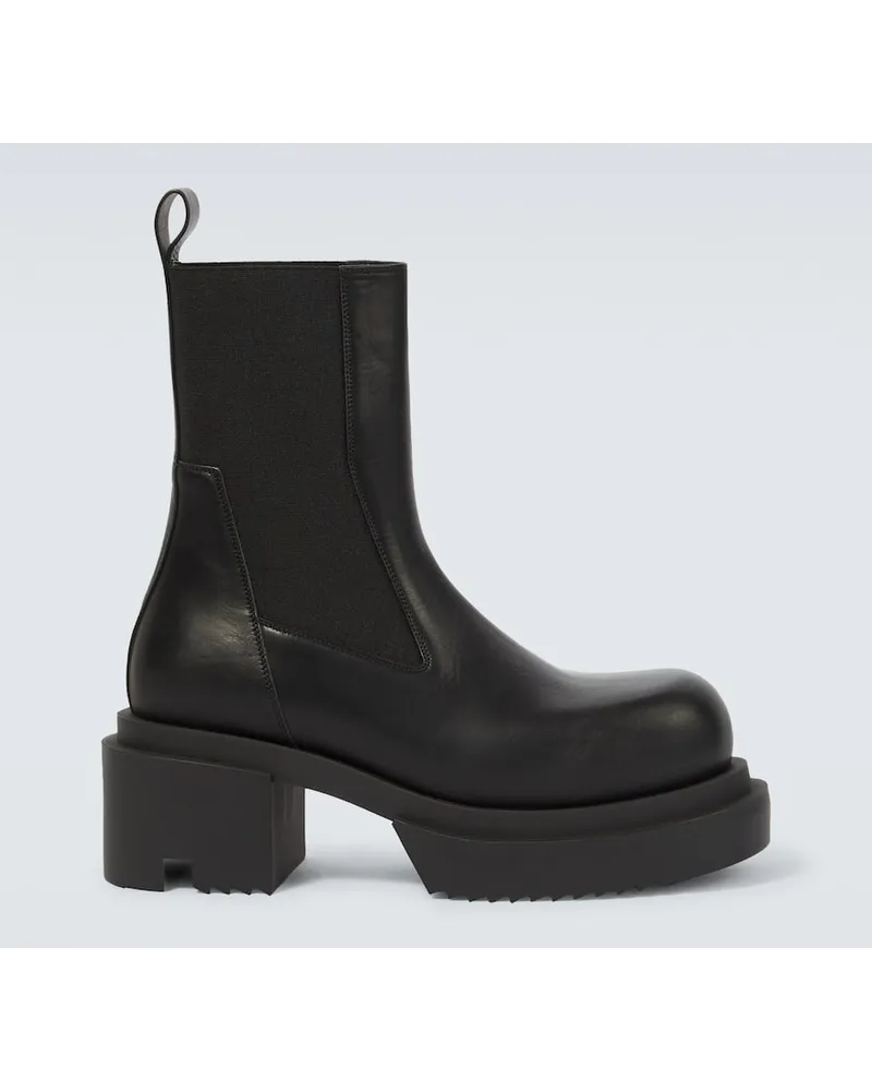 Rick Owens Stivaletti Chelsea in pelle con plateau Nero