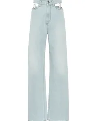 Maison Margiela Jeans a gamba larga con cut-out Blu