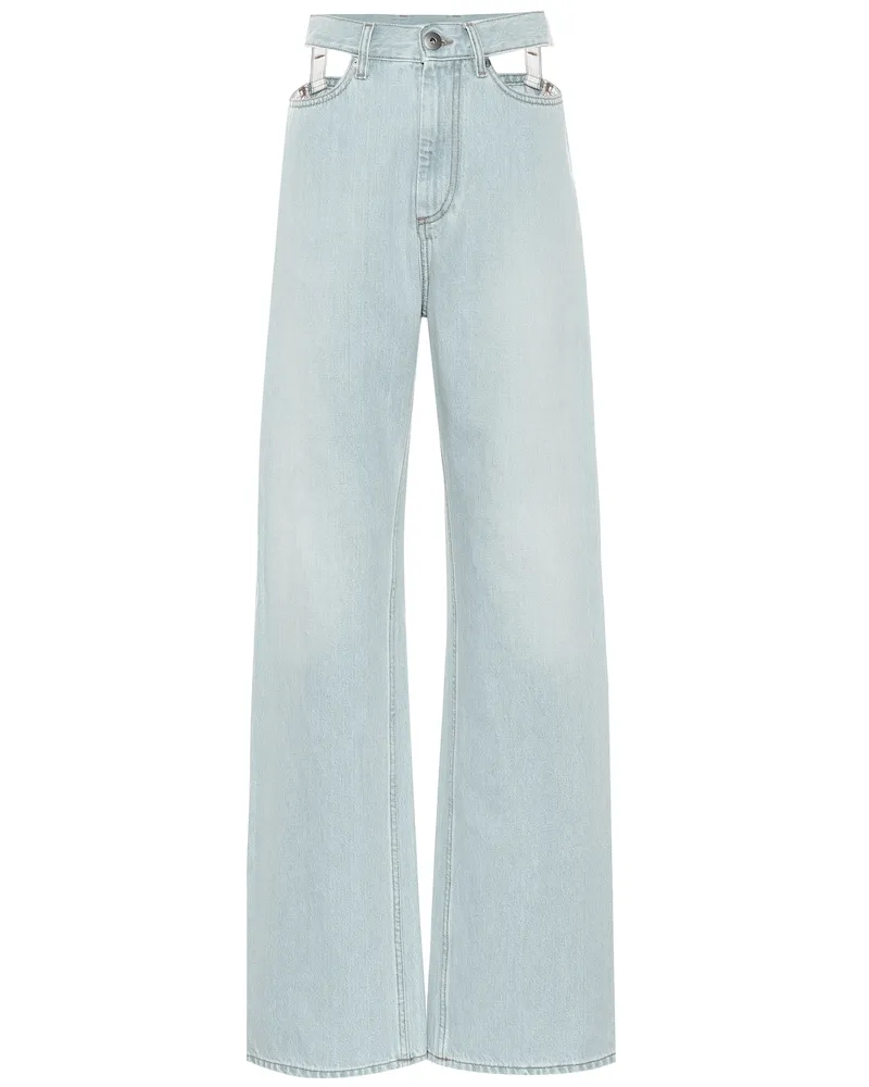 Maison Margiela Jeans a gamba larga con cut-out Blu