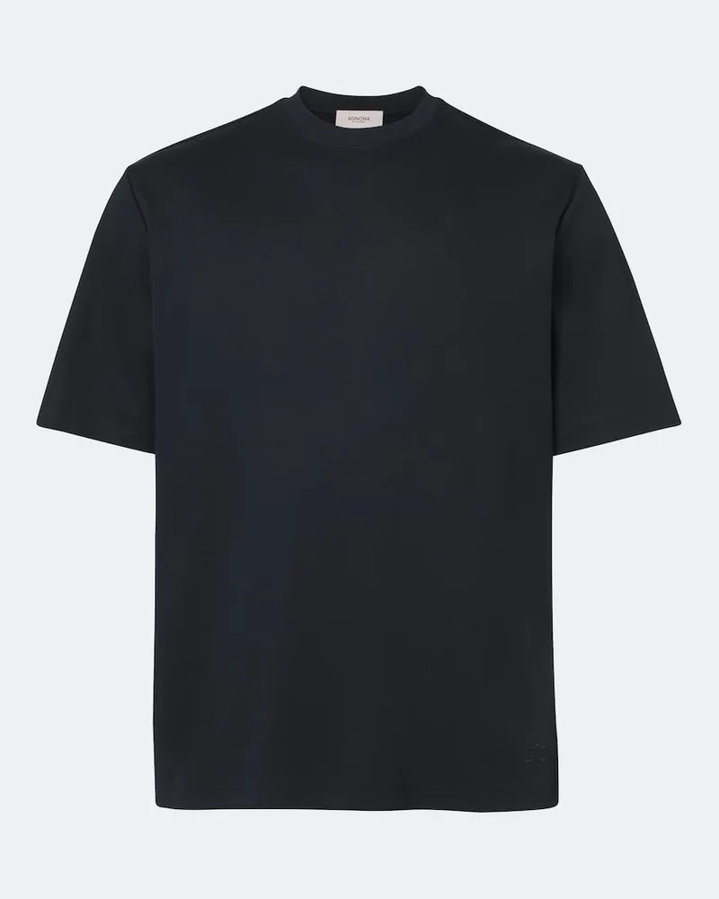 AGNONA T-shirt in jersey di cotone Blu
