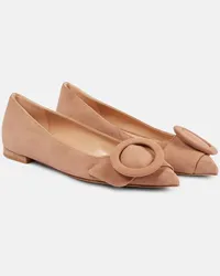 Gianvito Rossi Ballerine in suede Beige