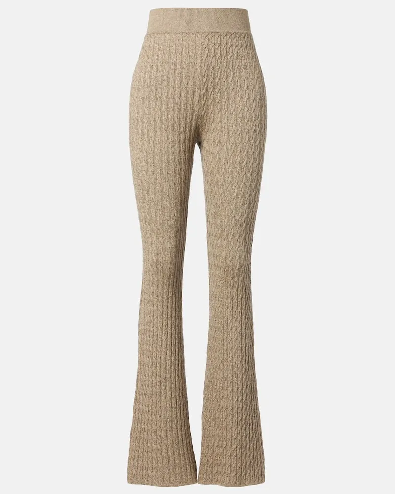 Loro Piana Pantaloni flared Bihar in misto cashmere Beige