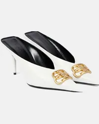 Balenciaga Mules Square Knife BB in pelle Bianco