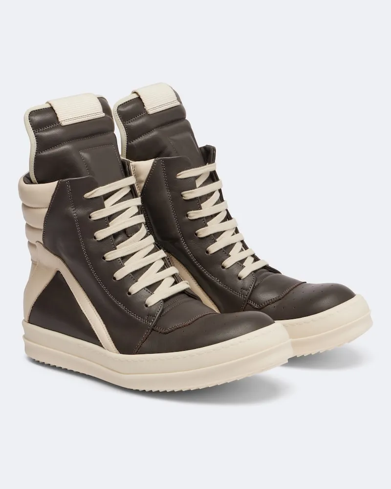 Rick Owens Sneakers Geobasket in pelle Marrone