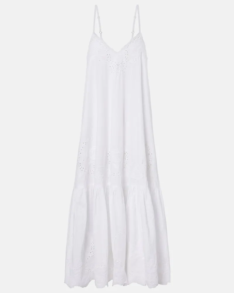 Juliet Dunn Abito midi in cotone sangallo Bianco