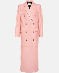 Magda Butrym Cappotto doppiopetto in pelle Rosa