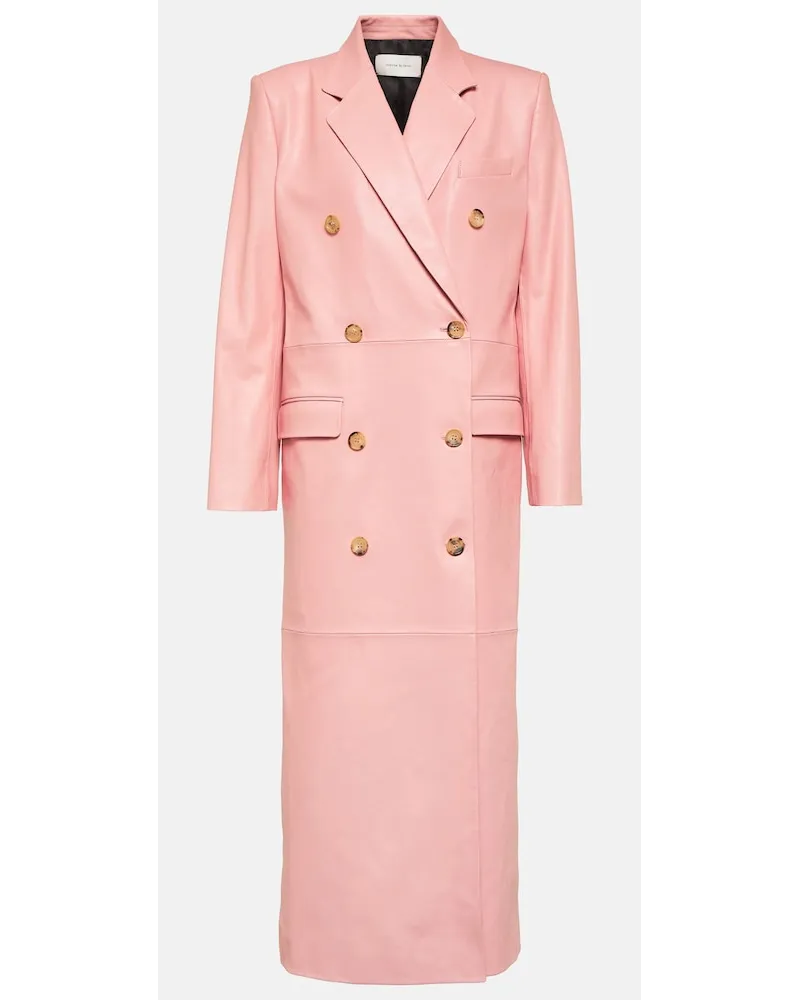 Magda Butrym Cappotto doppiopetto in pelle Rosa