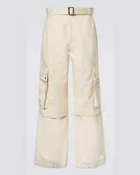 Jacquemus Pantaloni cargo in cotone e lino Beige