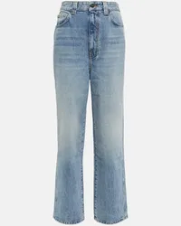 KHAITE Jeans Martin distressed a vita alta Blu