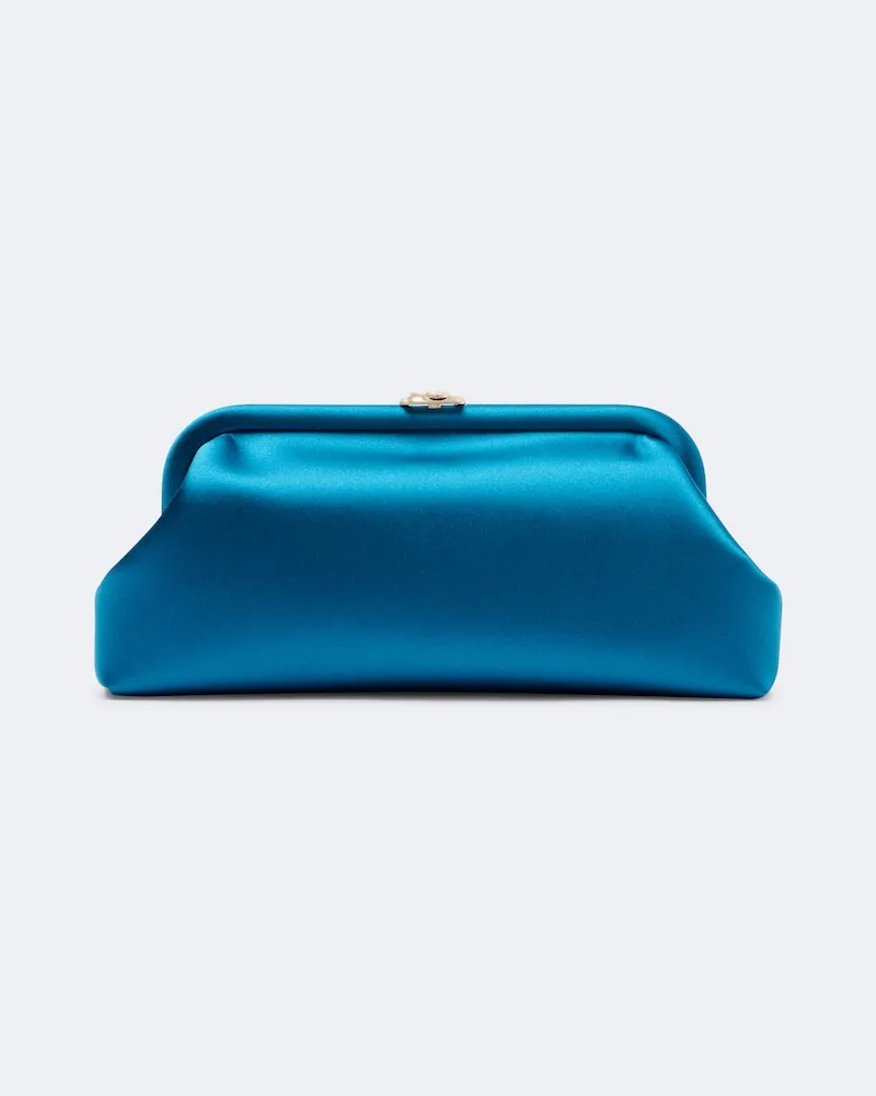 Jimmy Choo Clutch Skylar in satin Blu
