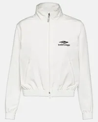 Balenciaga Felpa 3B Sports Icon con zip Bianco