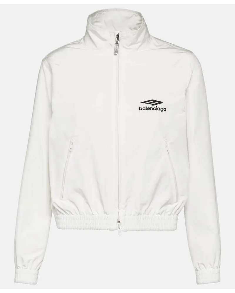 Balenciaga Felpa 3B Sports Icon con zip Bianco