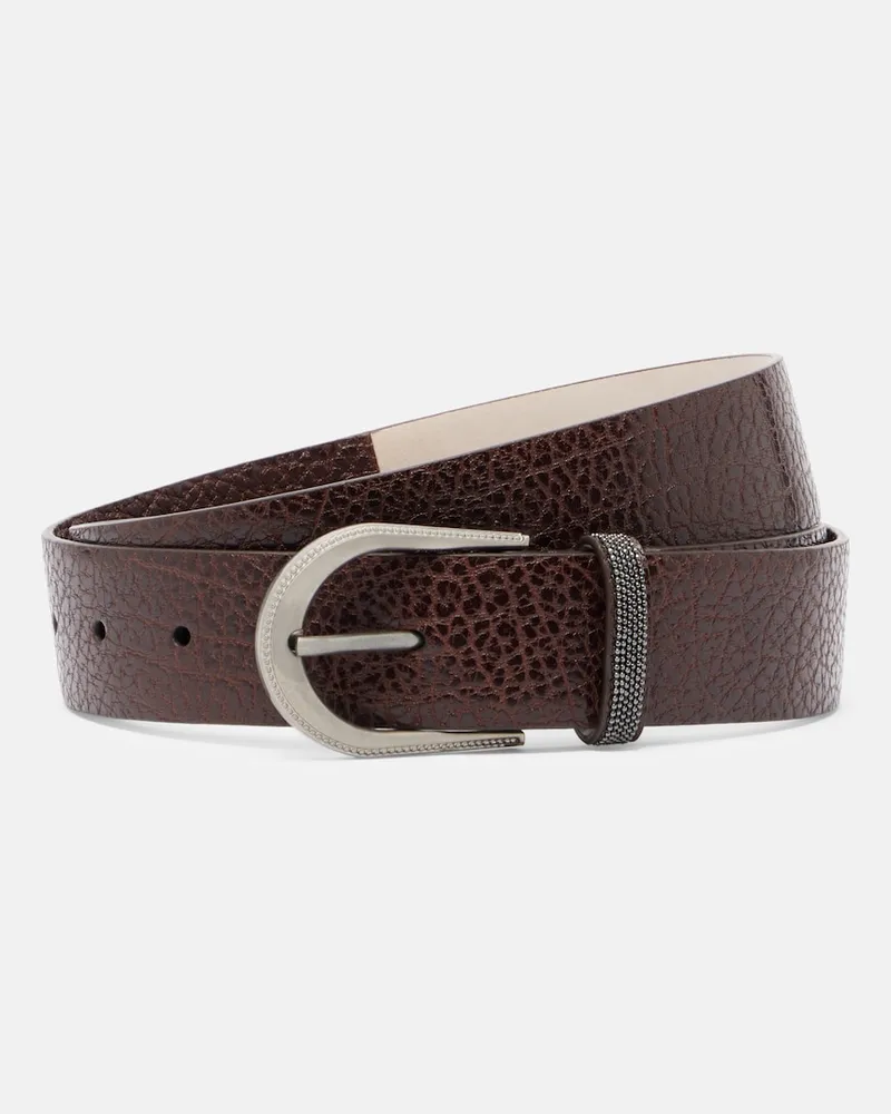 Brunello Cucinelli Cintura Monili in pelle Marrone
