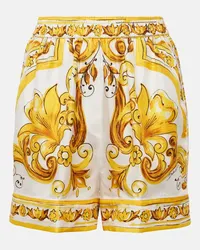 Dolce & Gabbana Shorts Majolica in seta Multicolore