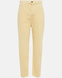 Totême Jeans tapered a vita alta Giallo