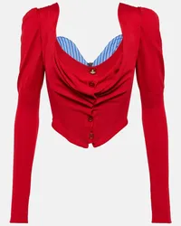 Vivienne Westwood Top Bea in lana e seta drappeggiata Rosso