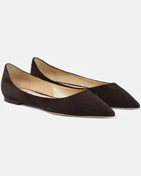 Jimmy Choo Ballerine Love in suede Marrone