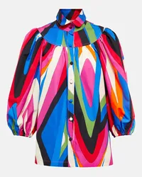 Emilio Pucci Blusa in cotone con stampa Multicolore