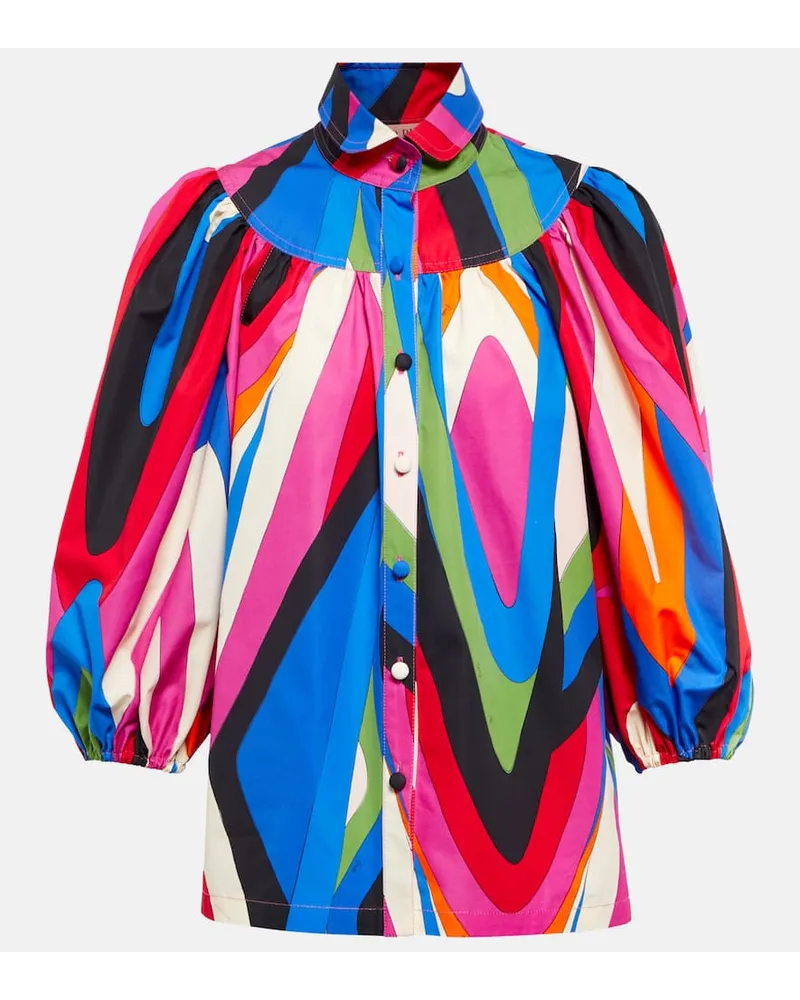 Emilio Pucci Blusa in cotone con stampa Multicolore