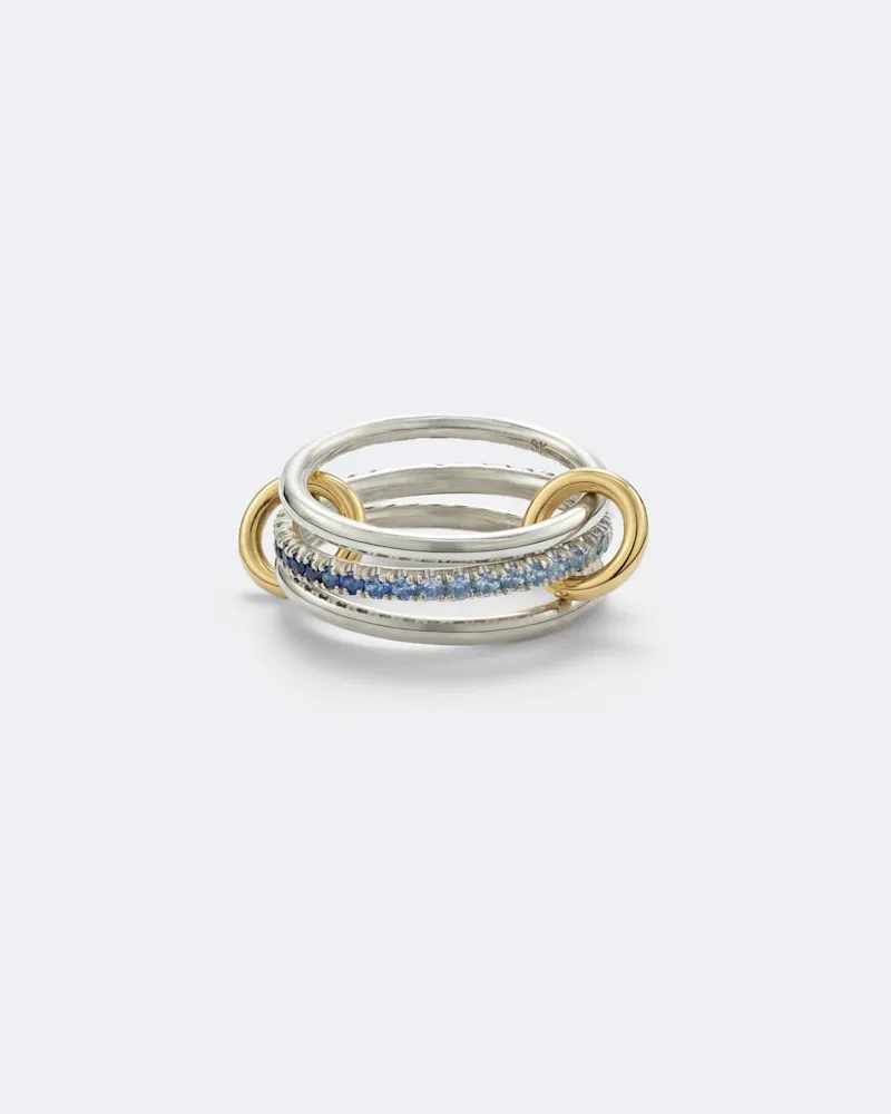 Spinelli Kilcollin Anello Tigris in argento sterling e oro 18kt con zaffiri Argento