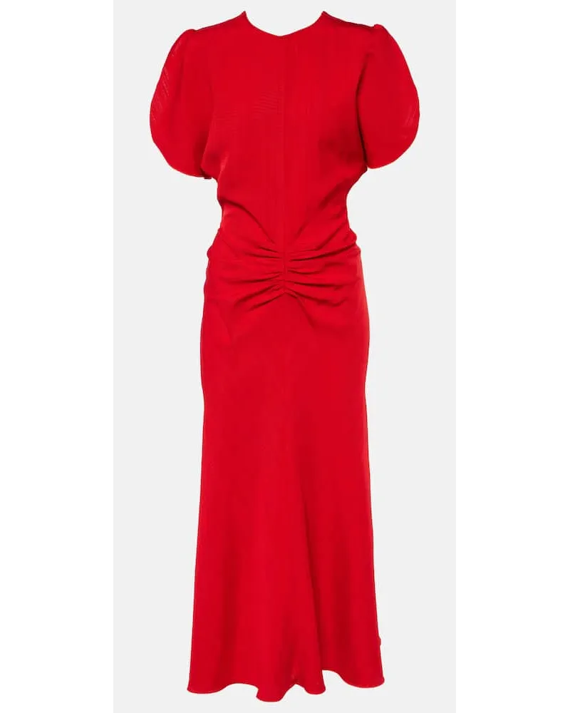 Victoria Beckham Abito midi con ruches Rosso