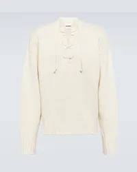 Jil Sander Pullover in lana e seta Bianco