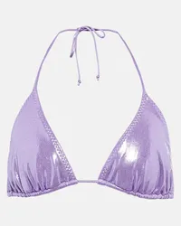 Norma Kamali Top bikini String metallizzato Viola