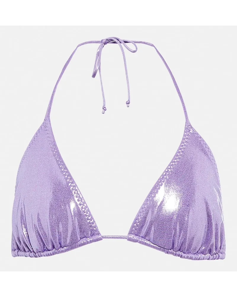 Norma Kamali Top bikini StringÂ metallizzato Viola